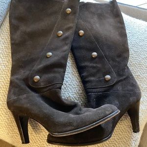 Brown suede mid shaft boots size 38